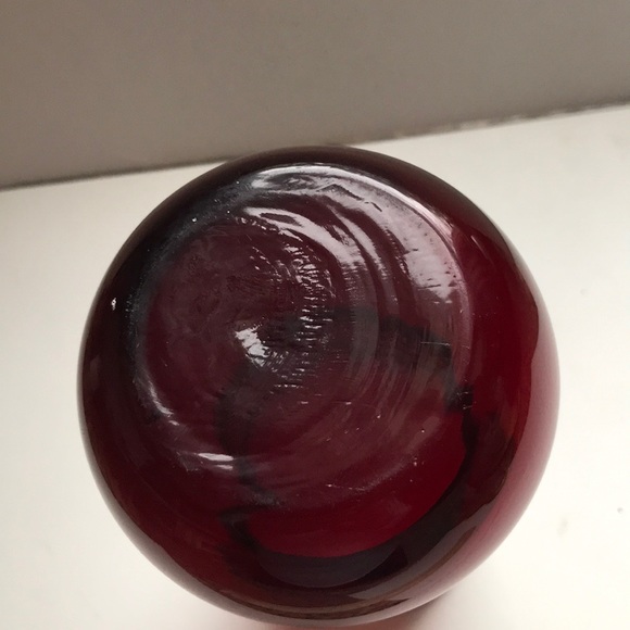 Vintage Ruby red and Emerald green glass vase - Picture 10 of 11